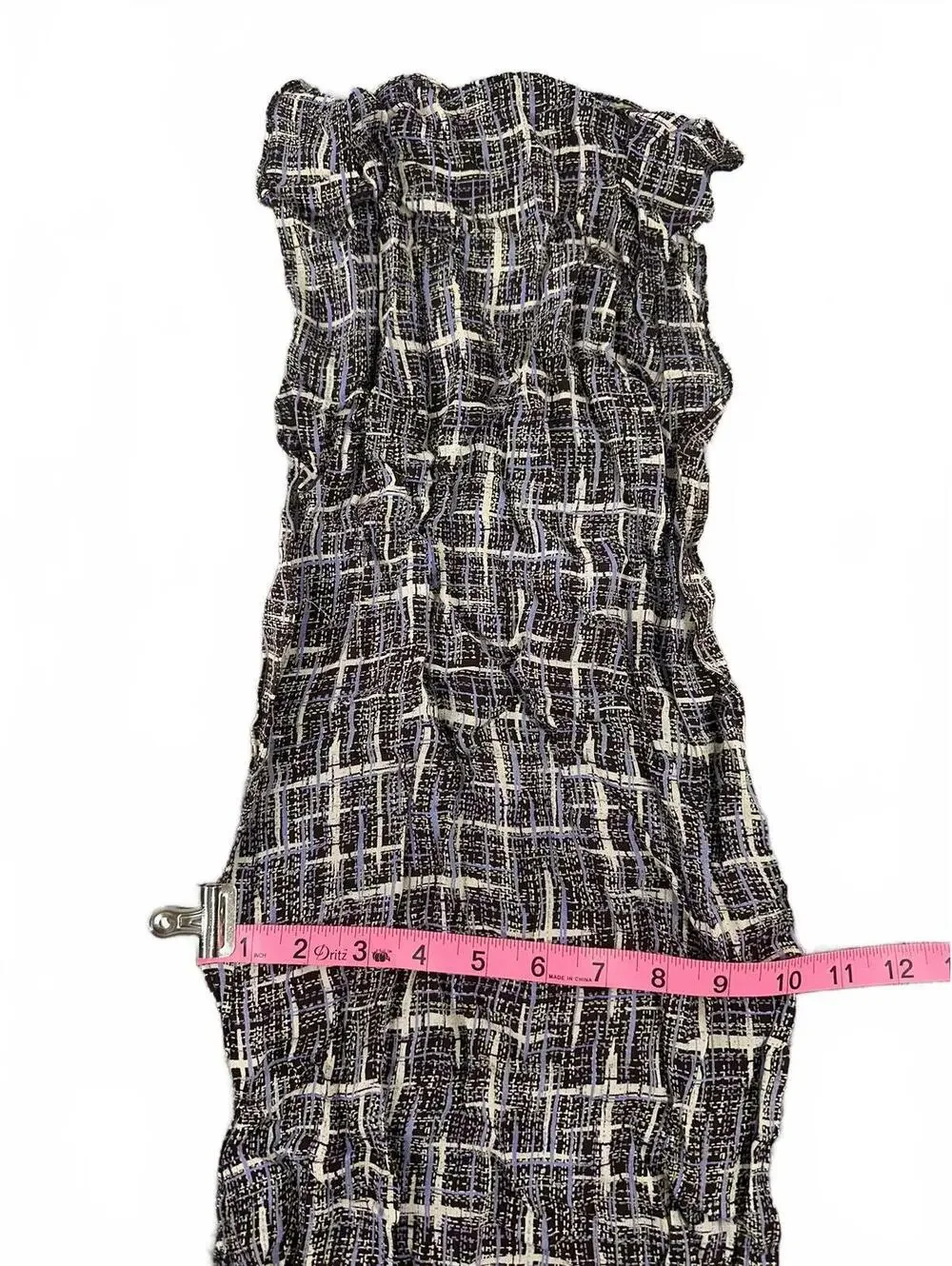 Plaid Scarf Brown‎ Purple Lightweight Crinkled Fabric Accessory